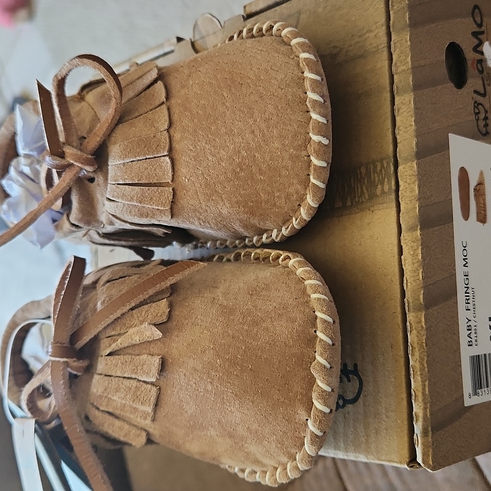 Baby fringe moccasins